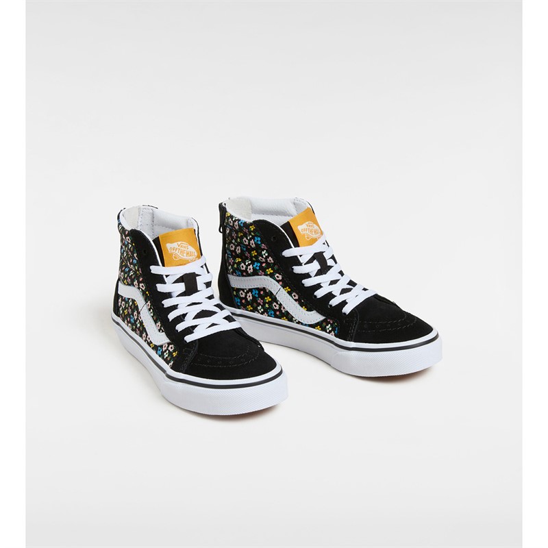 Vans Girls Sk8-Hi Zip Floral Trainers Black/Multi