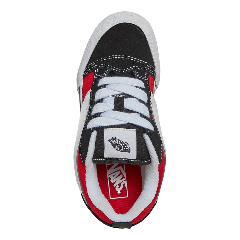 Vans Kids Knu Skool Trainers Black/Racing Red