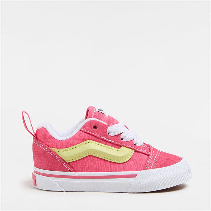 Vans Infant Knu Skool Elastic Lace Trainers Pink/Lime