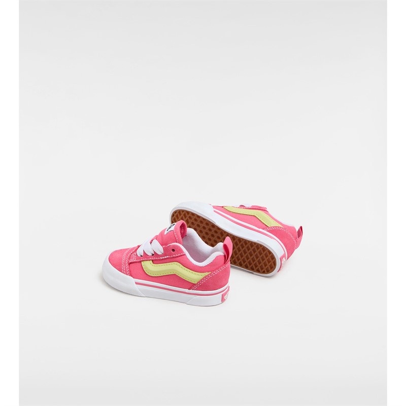 Vans Infant Knu Skool Elastic Lace Trainers Pink/Lime