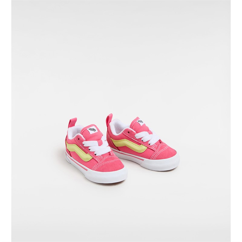 Vans Infant Knu Skool Elastic Lace Trainers Pink/Lime