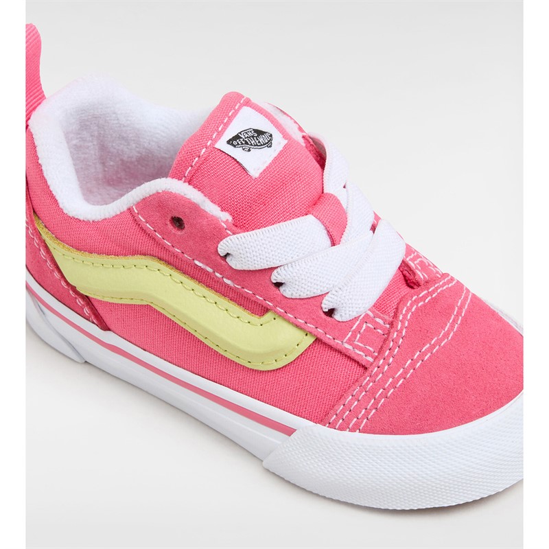 Vans Infant Knu Skool Elastic Lace Trainers Pink/Lime