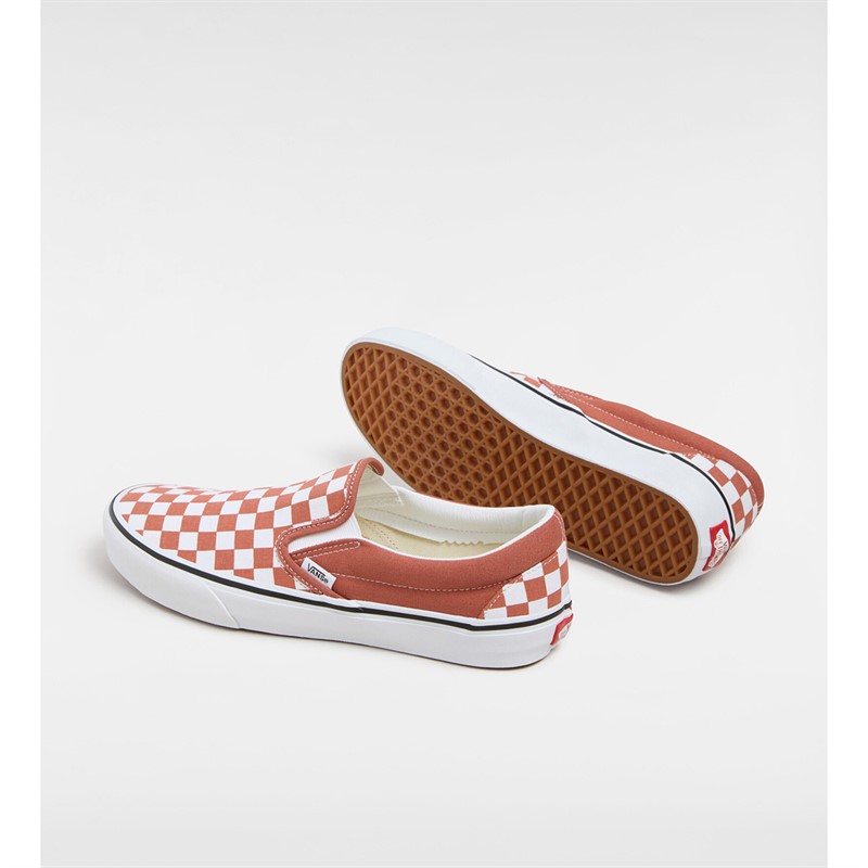 Vans Classic Slip-On Checkerboard Color Theory Trainers Auburn