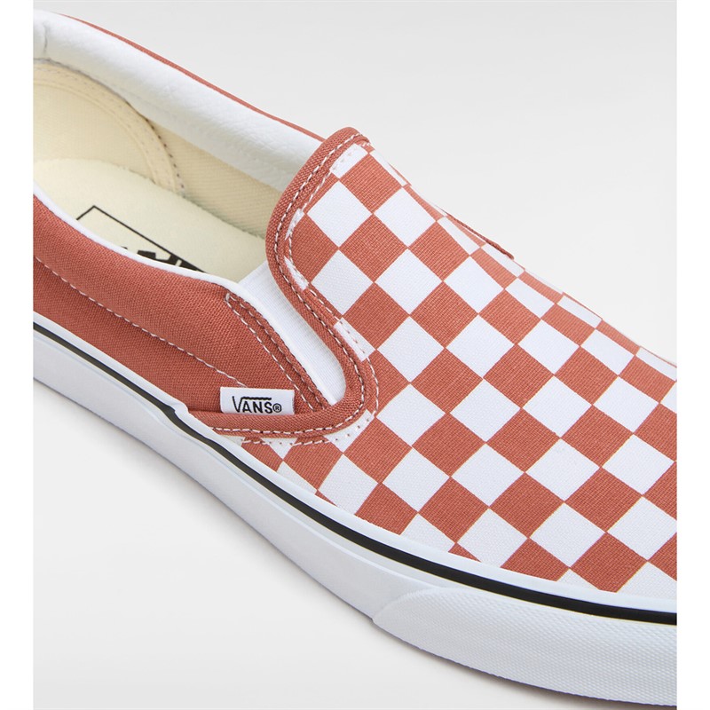 Vans Classic Slip-On Checkerboard Color Theory Trainers Auburn