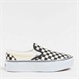 Vans Womens Classic Slip-On Stackform Checkerboard Trainers Black/Classic White