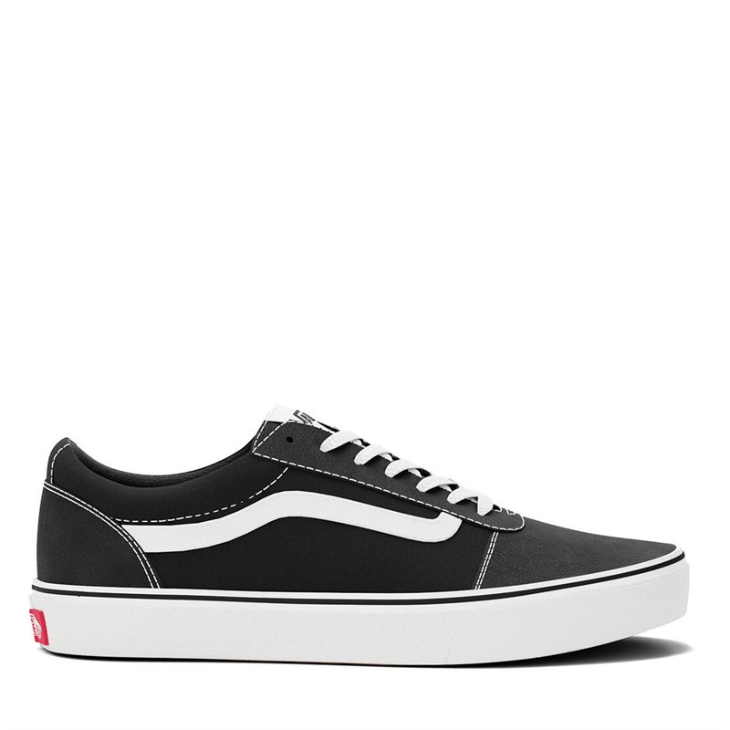 Buy Vans Mens Ward Suede Canvas Trainers Black White