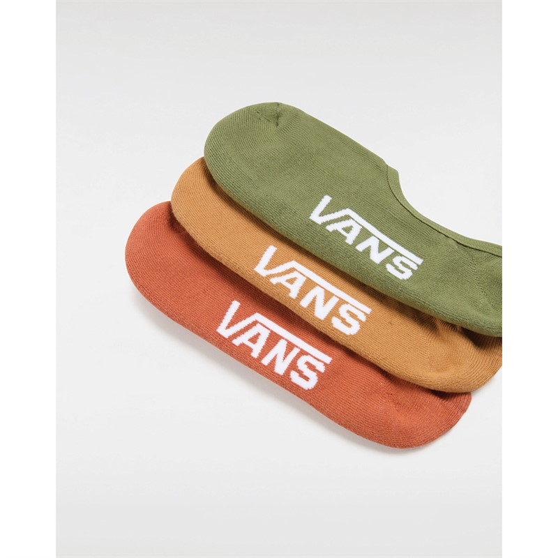 Vans Mens Classic Three Pack No Show Socks Brown Sugar