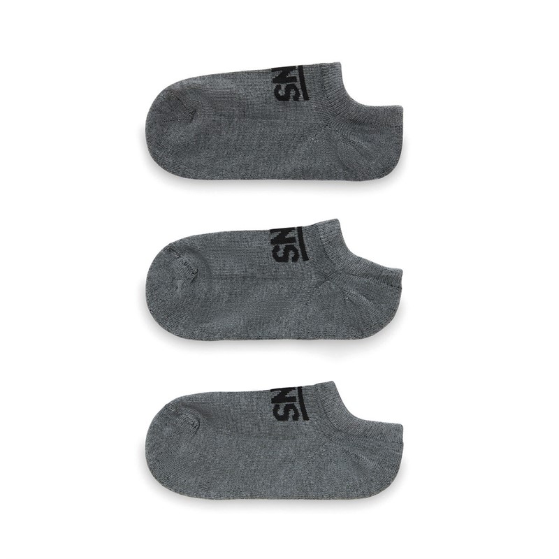 Vans Kids Classic Kick Three Pack No Show Socks Heather Grey