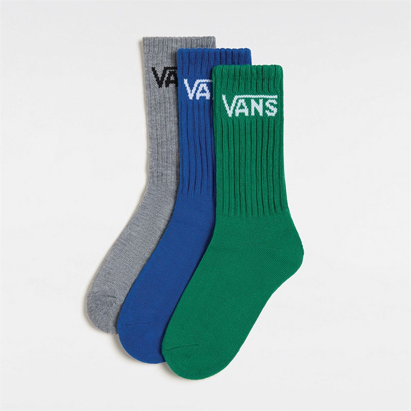 Vans Kids Classic Three Pack Crew Socks Verdant Green