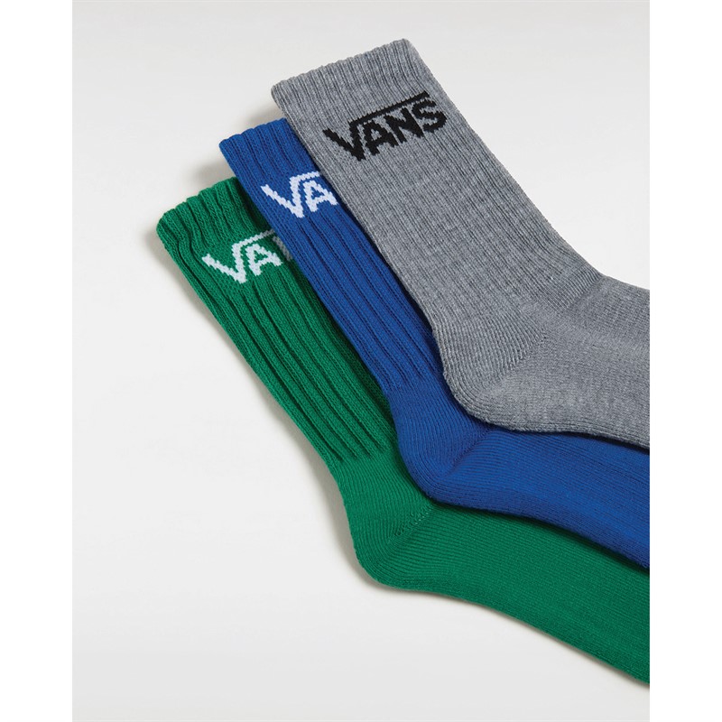 Vans Kids Classic Three Pack Crew Socks Verdant Green