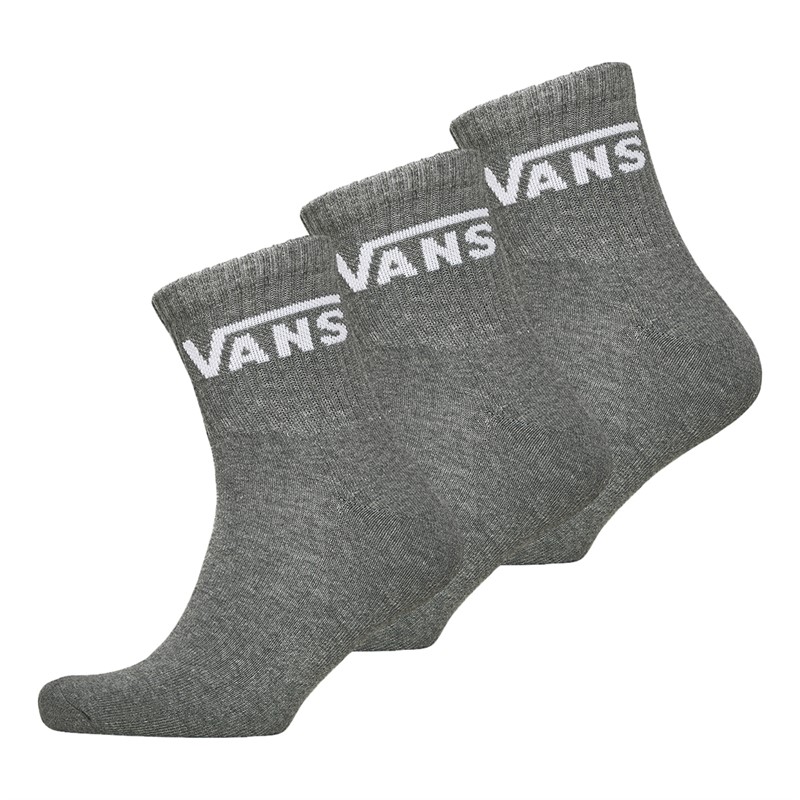 Vans Mens Classic Three Pack Half Crew Socks Heather Grey