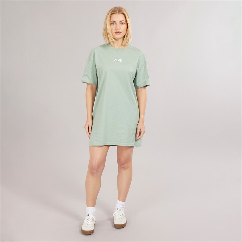Vans Womens Center Vee T-Shirt Dress Iceberg Green