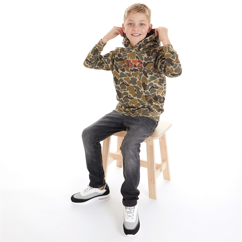 Vans Junior Boys Half Box Camo Hoodie Bungee Cord/Turkish Coffee