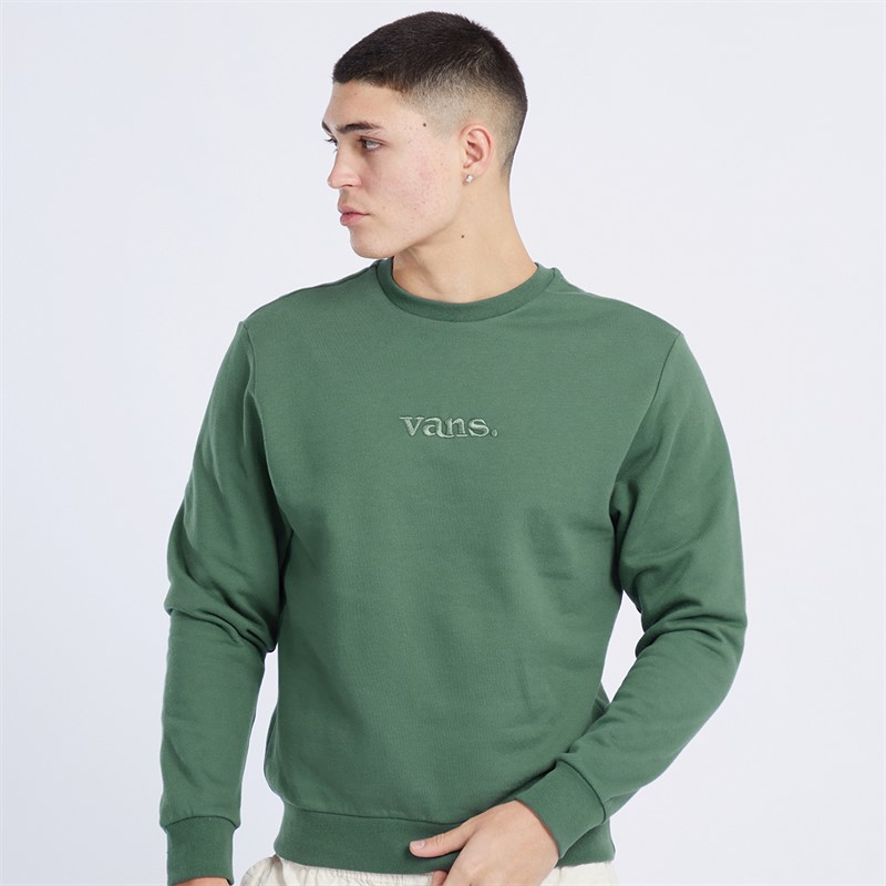 Vans Mens Essential Relaxed Crew Neck Sweatshirt Dark Forest