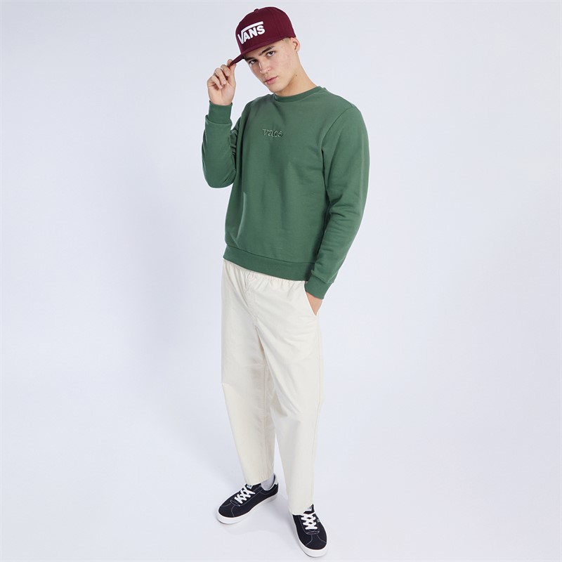 Vans Mens Essential Relaxed Crew Neck Sweatshirt Dark Forest