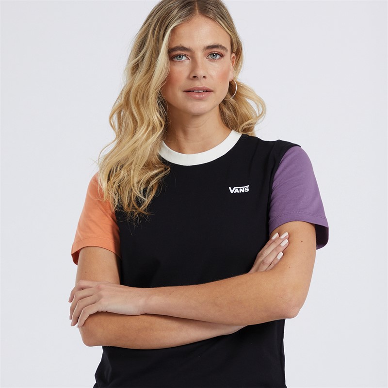 Vans Womens Colorblock BFF T-Shirt Black/Marshmallow