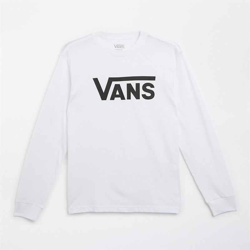 Vans Junior Boys Classic Long Sleeve T-Shirt White/Black