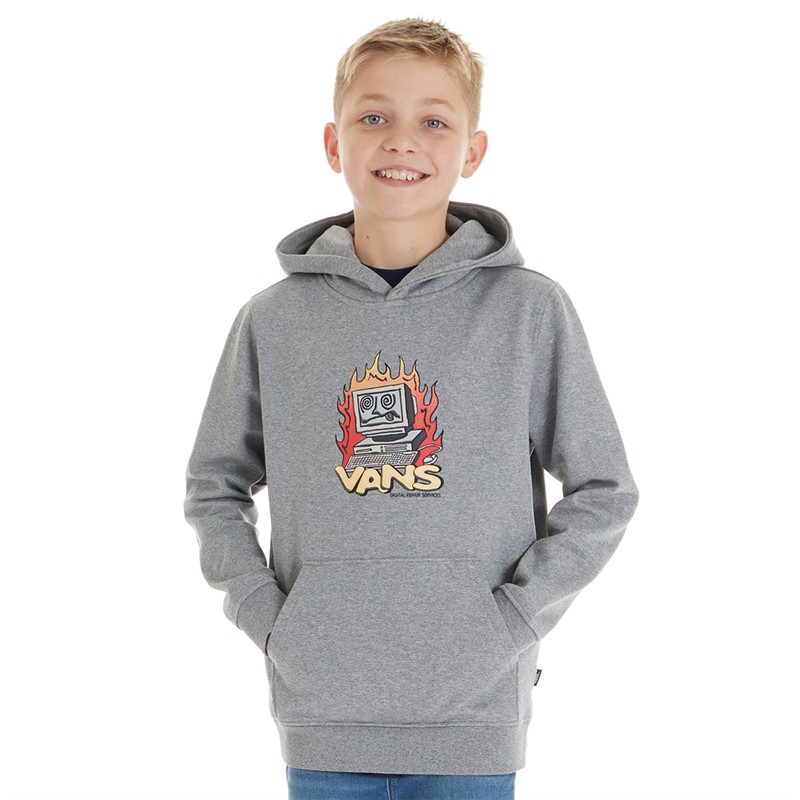 Vans Junior Boys Digital Repair Hoodie Cement Heather