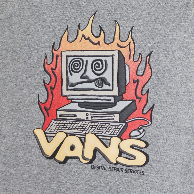 Vans Junior Boys Digital Repair Hoodie Cement Heather