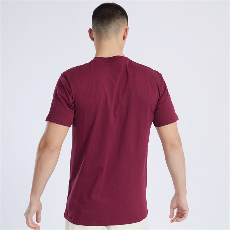 Vans Mens Left Chest Logo T-Shirt Burgundy