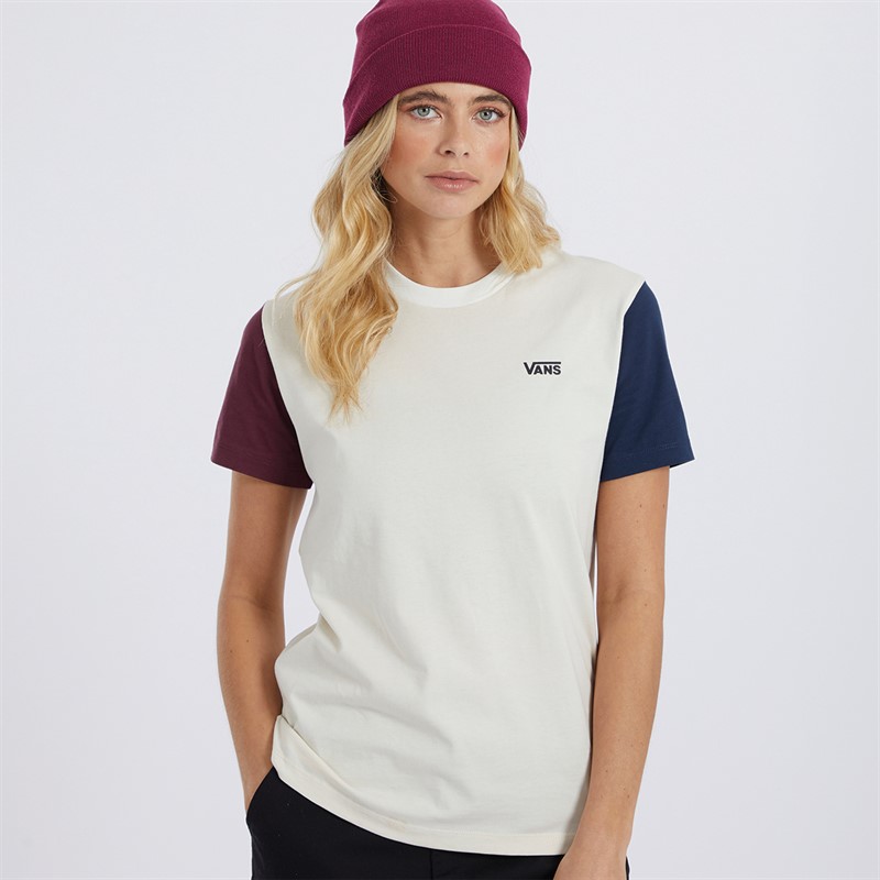 Vans Womens Colorblock BFF T-Shirt Turtle Dove/Dress Blues