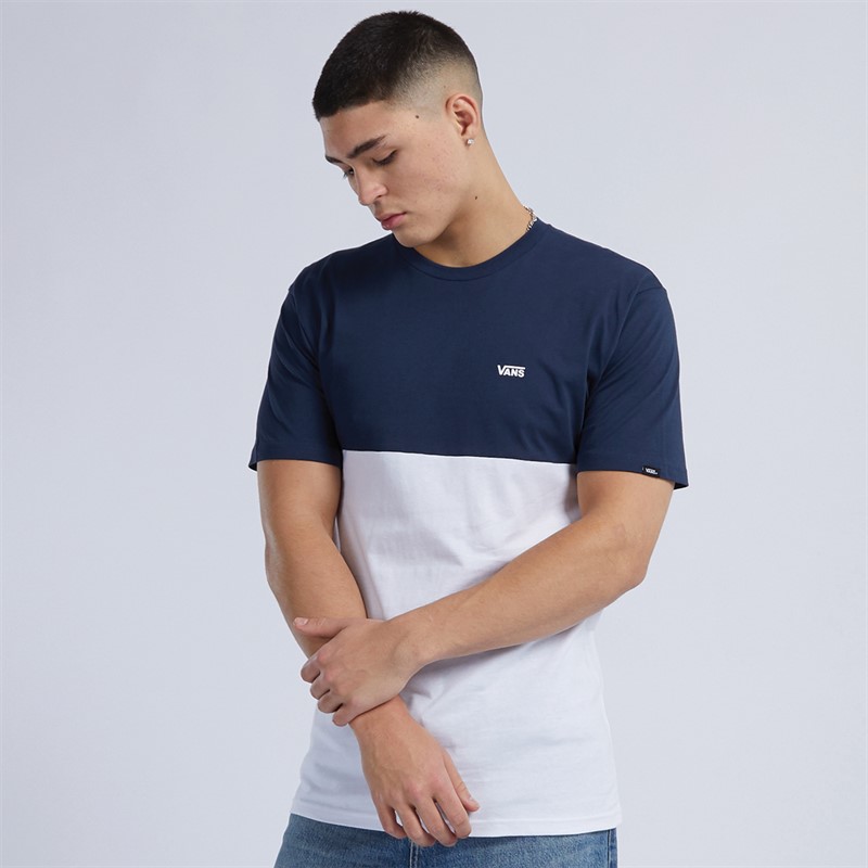 Vans Mens Colorblock T-Shirt White/Dress Blues