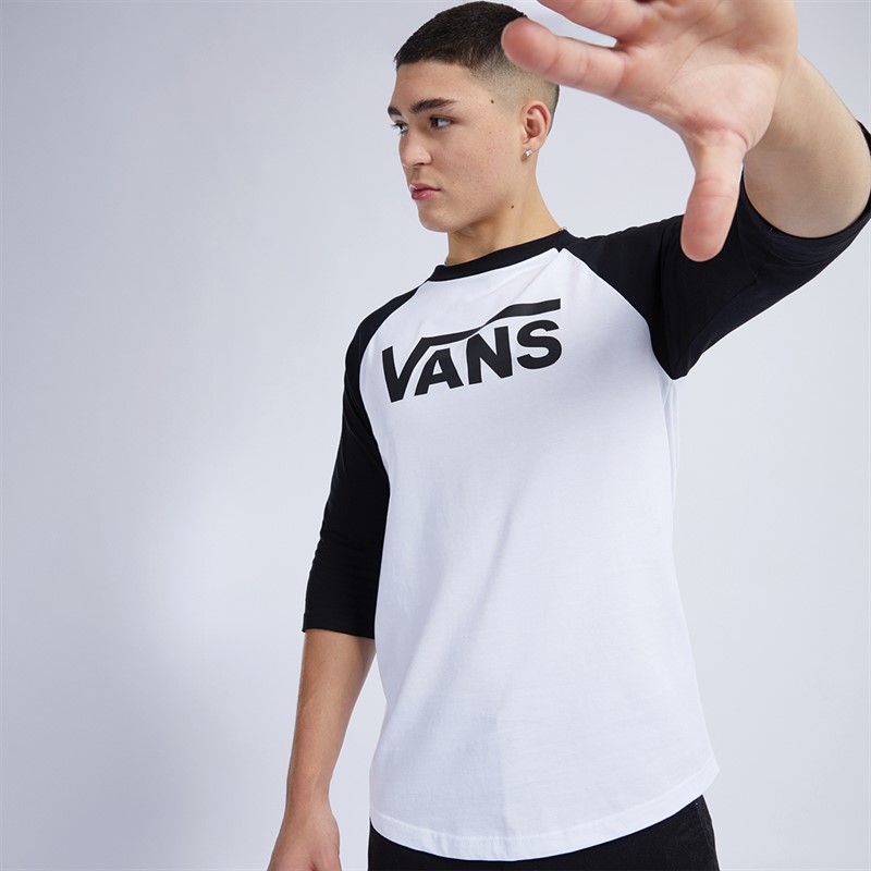 Vans Mens Classic Raglan T-Shirt White/Black