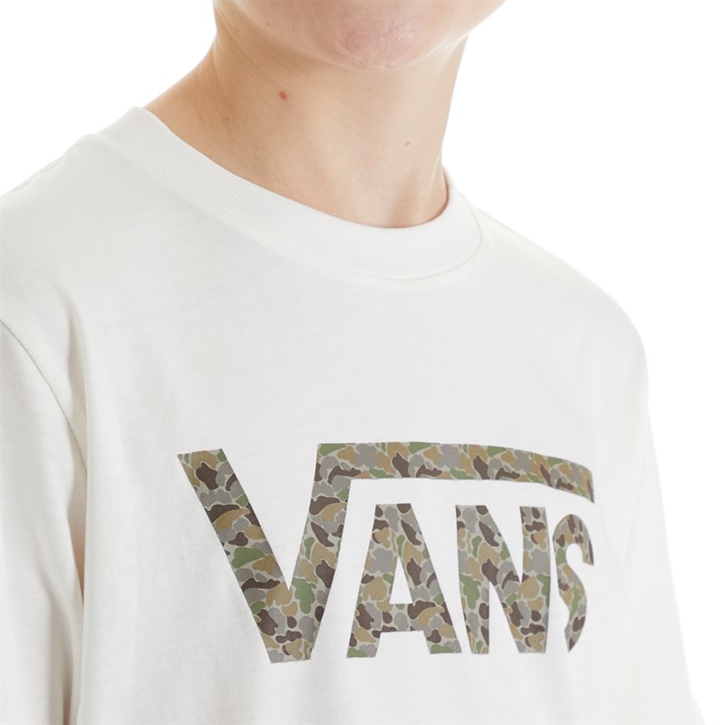 Vans Junior Boys Classic T-Shirt Marshmallow/Bungee Cord