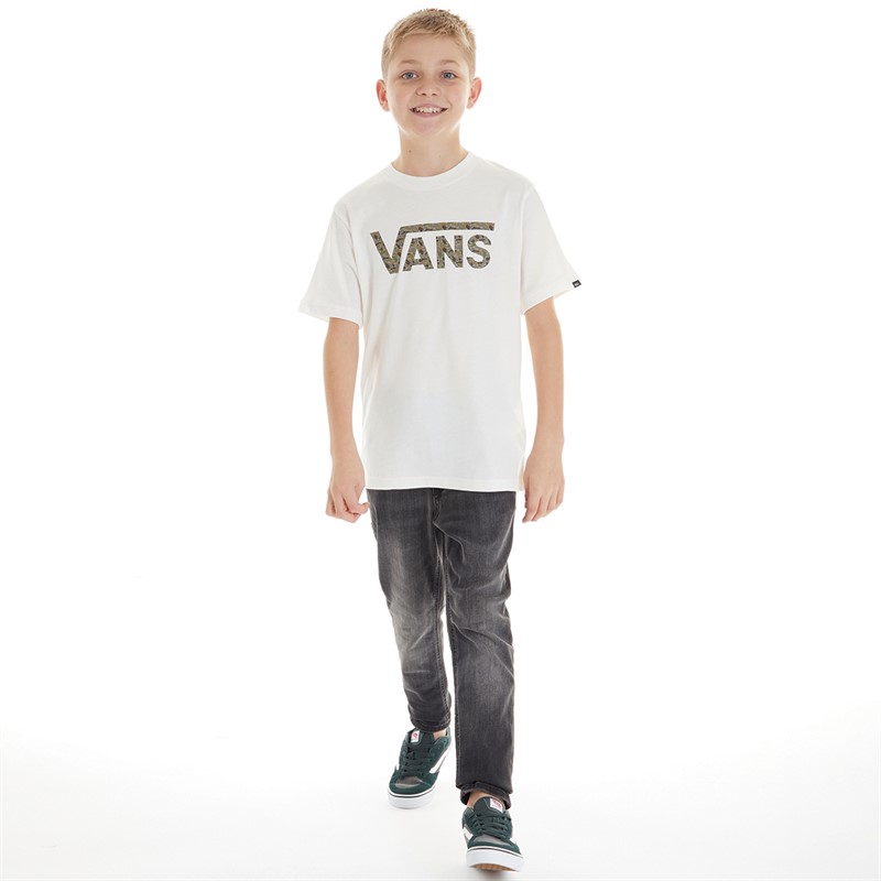 Vans Junior Boys Classic T-Shirt Marshmallow/Bungee Cord