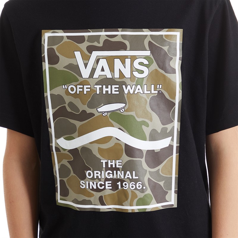 Vans Junior Boys Print Box 2.0 T-Shirt Black/Bungee Cord