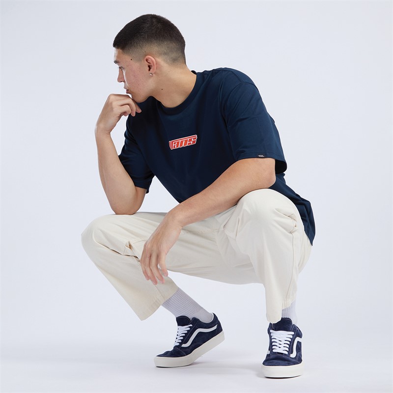 Vans Mens Retro V T-Shirt Navy