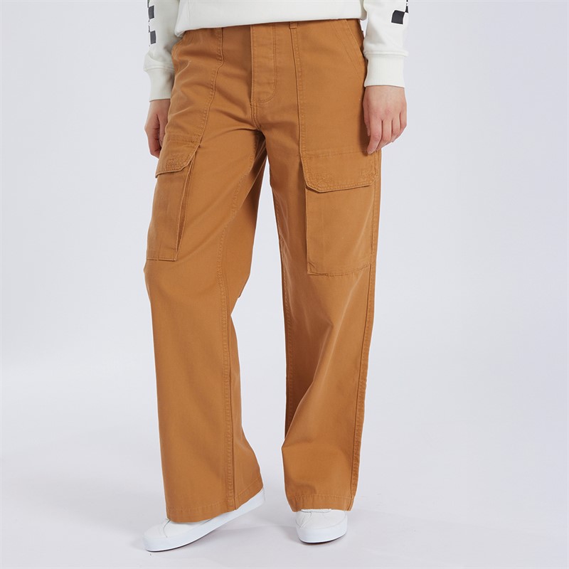 Vans Womens Arroyo Wide Leg Cargo Pants Brown Sugar