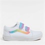Vans Girls Old Skool Velcro Trainers True White/Multi