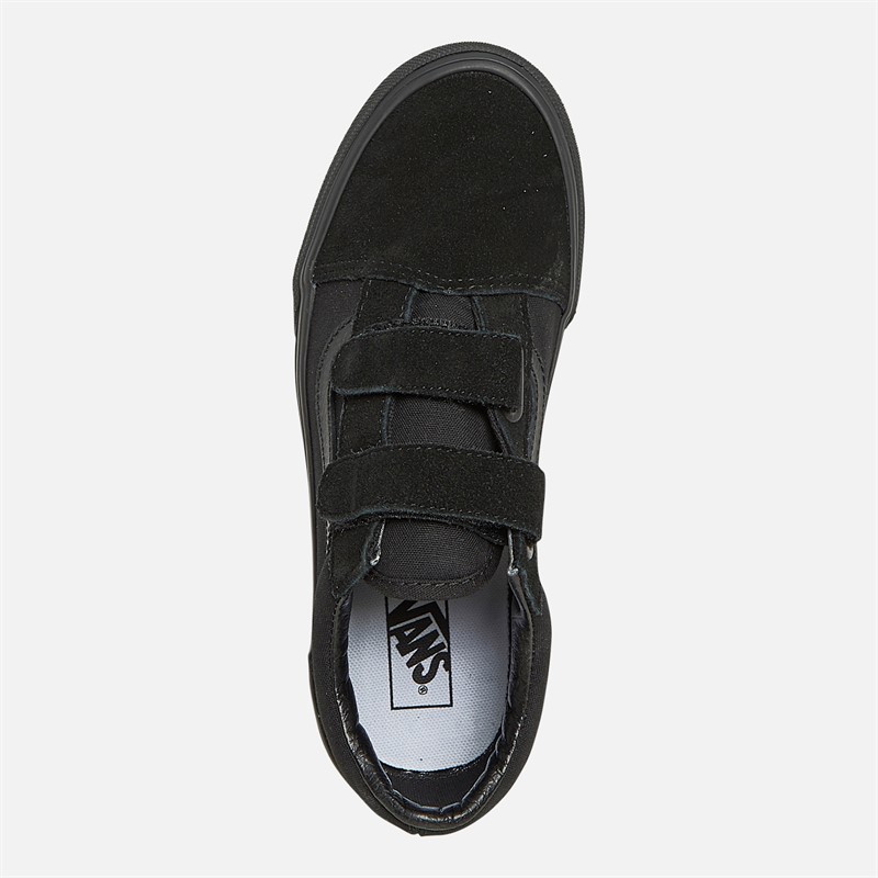 Vans Junior Old Skool Velcro Trainers Black/Black