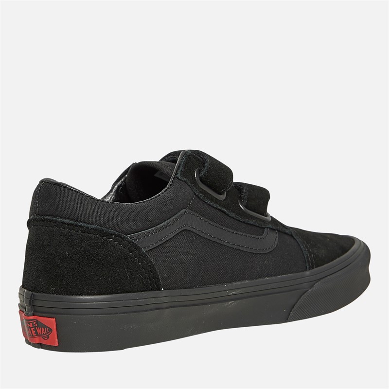 Vans Junior Old Skool Velcro Trainers Black/Black