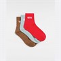 Vans Womens Classic Three Pack Half Crew Socks Racing Red