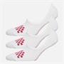 Vans Womens Classic Check Three Pack Super No Show Socks White/Wild Orchid