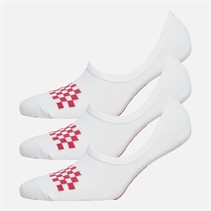 Vans Womens Classic Check Three Pack Super No Show Socks White/Wild Orchid