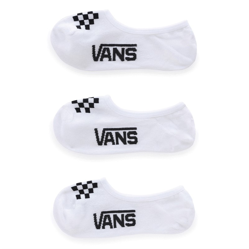 Vans Kids Classic Three Pack Super No Show Socks White/Black - Size 13.5
