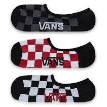 Vans Mens Classic Checkerboard Three Pack Super No Show Socks White/Black