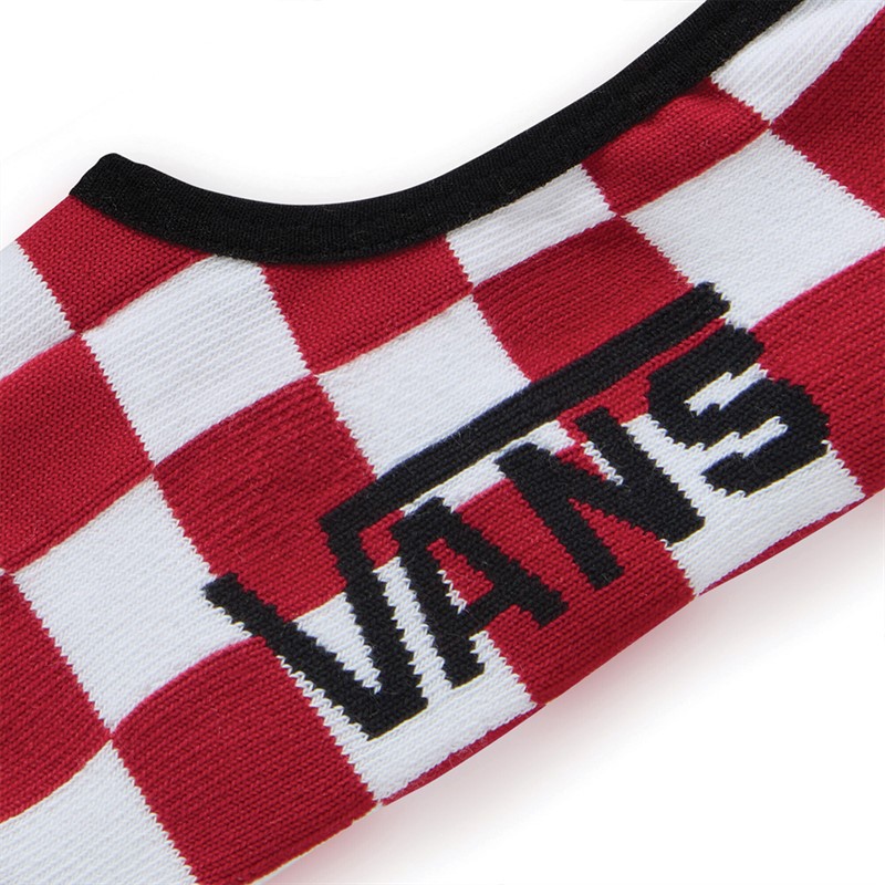 Vans Mens Classic Checkerboard Three Pack Super No Show Socks White/Black