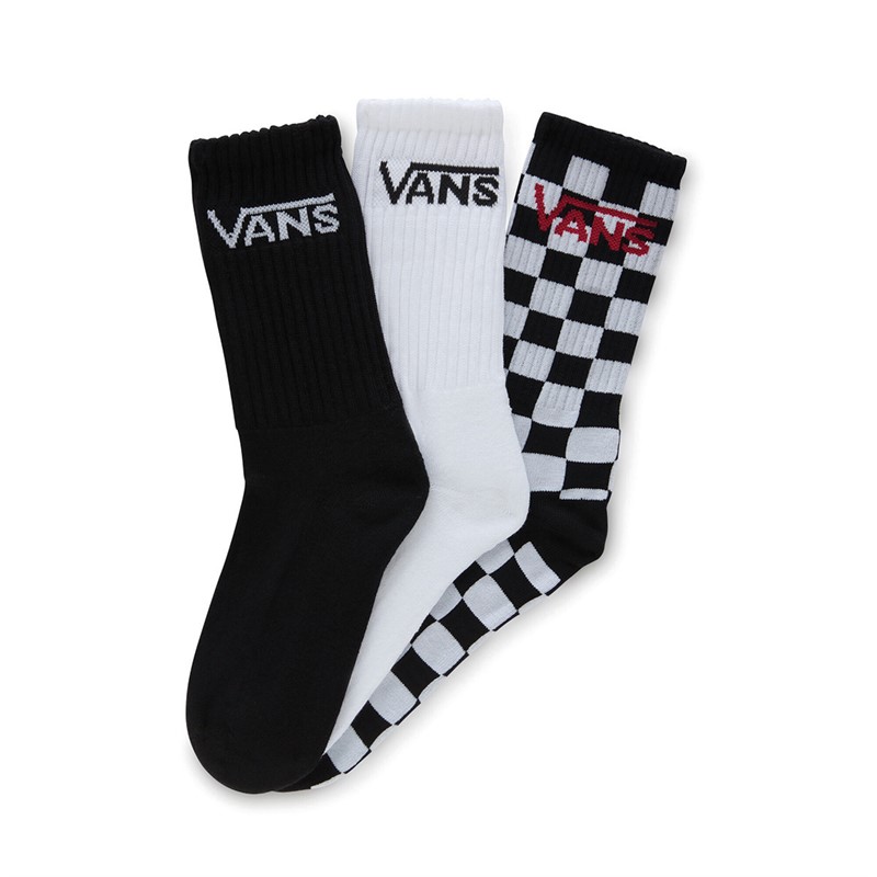 Vans Kids Classic Three Pack Crew Socks Black/White