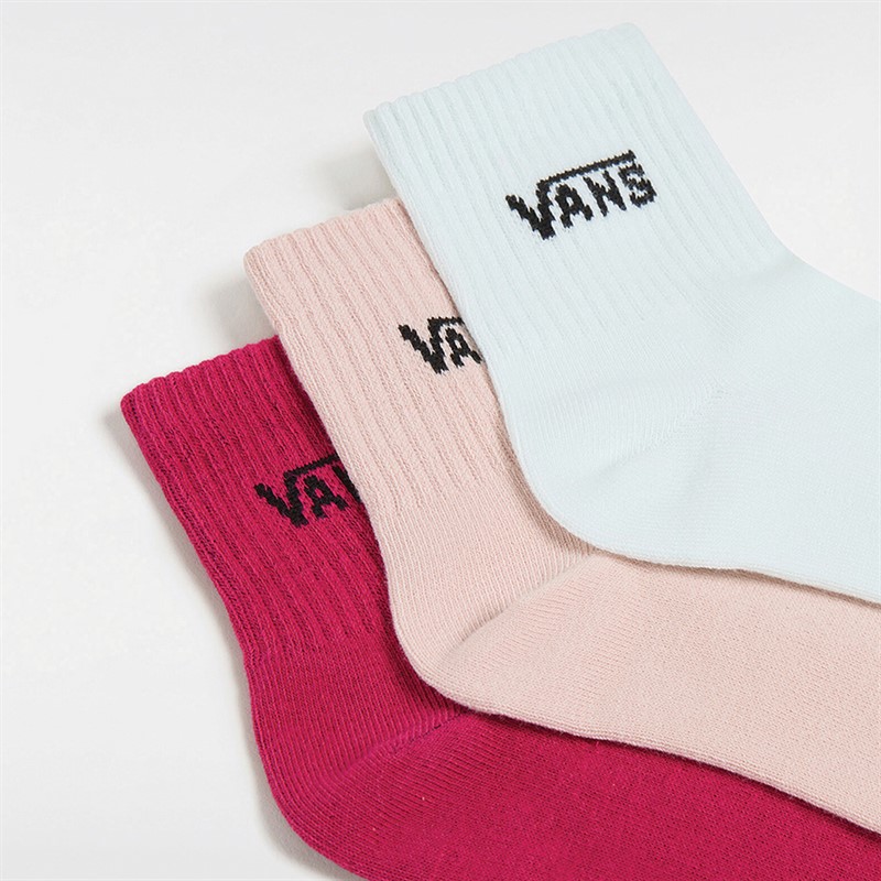 Vans Womens Classic Three Pack Half Crew Socks Cherries Jubilee
