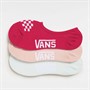 Vans Womens Classic Check Three Pack Super No Show Socks Cherries Jubilee