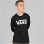 Vans Junior Boys Classic Logo Long Sleeve Top Black