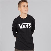 Vans Junior Boys Classic Logo Long Sleeve Top Black