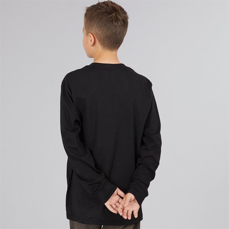 Vans Junior Boys Classic Logo Long Sleeve Top Black