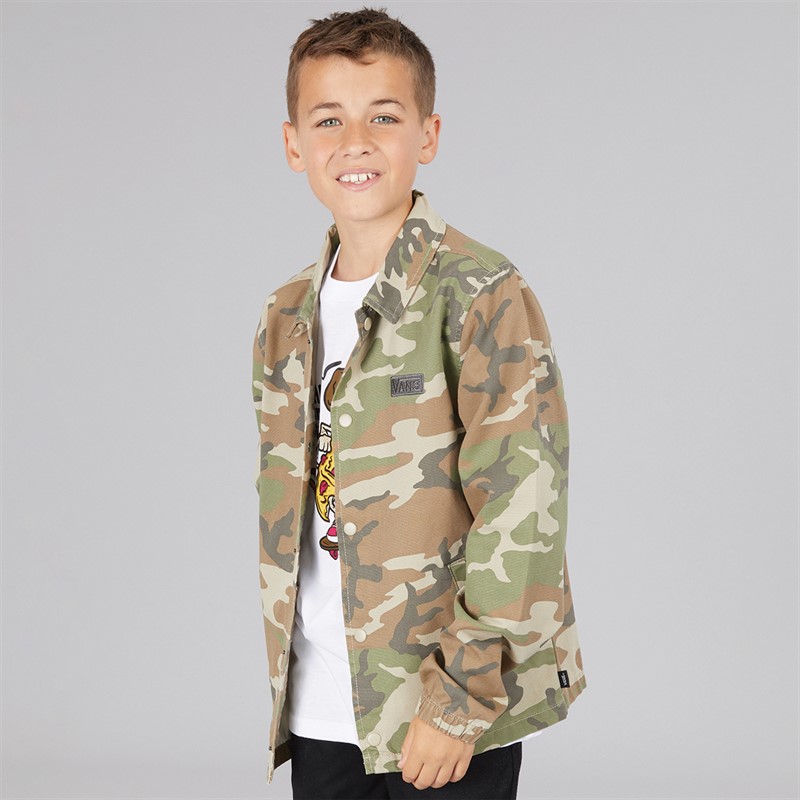 Vans Junior Boys Torrey Canvas Camo Coaches Jacket Vintage Camo