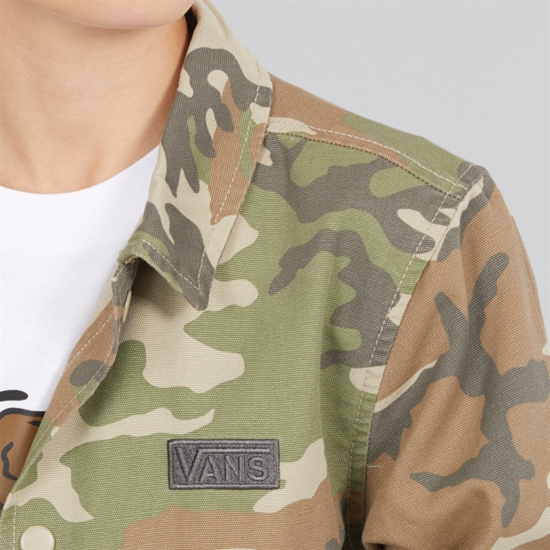 Vans Junior Boys Torrey Canvas Camo Coaches Jacket Vintage Camo