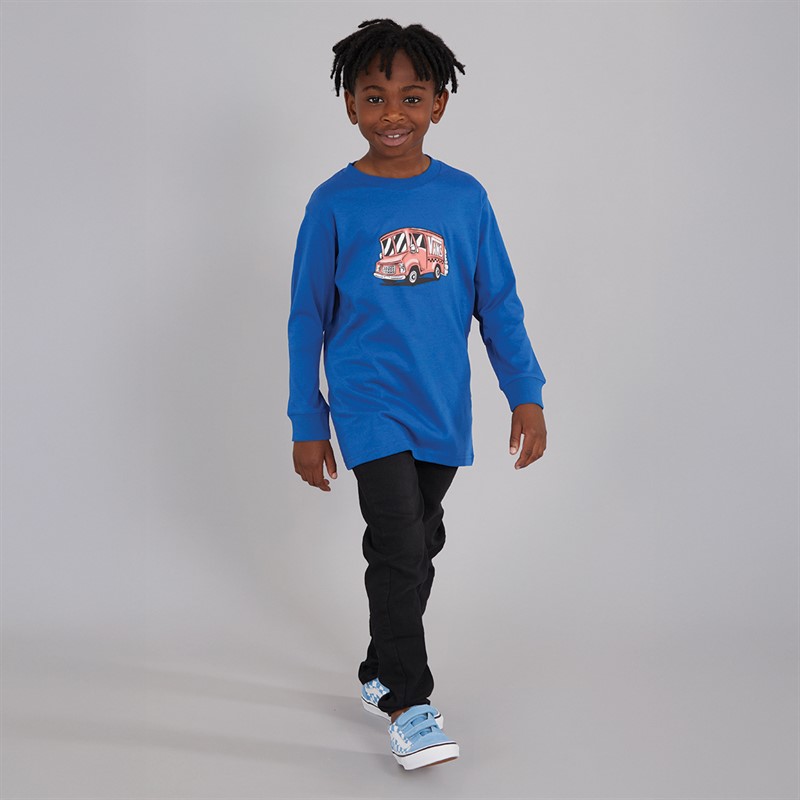 Vans Boys Free Shipping Graphic Long Sleeve Top True Blue